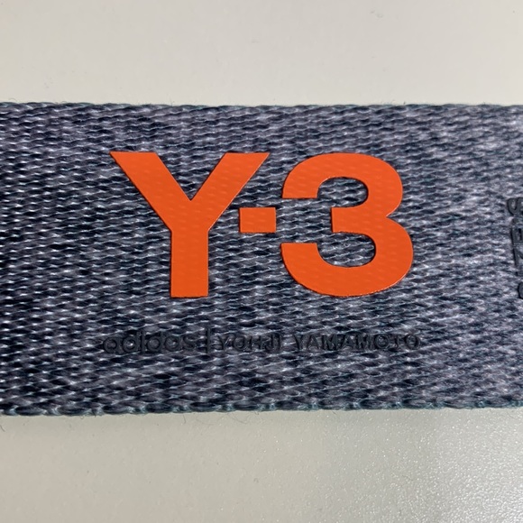 Y-3 Yohji Yamamoto Logo Belt Heather Gray Leather Embossed Accent and Buckle - Picture 5 of 6